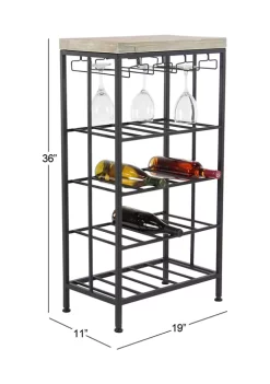 Best deal 🛒 Contemporary Iron Standing Wine Rack by Monroe Lane 🤩 -Monroe Lane Sales Belk 14372
