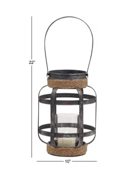Coupon 🧨 Iron Industrial Lantern by Monroe Lane 🔥 -Monroe Lane Sales Belk 14393