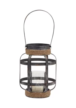 Coupon 🧨 Iron Industrial Lantern by Monroe Lane 🔥 -Monroe Lane Sales Belk 14394
