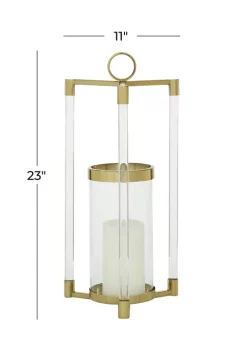 Discount ⭐ Contemporary Stainless Steel Candle Lantern by Monroe Lane 👍 -Monroe Lane Sales Belk 14398