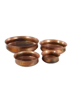 Outlet 🧨 Rustic Metal Planter - Set of 4 by Monroe Lane 🛒 -Monroe Lane Sales Belk 14404