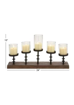 Promo 🥰 Industrial Mango Wood Candelabra by Monroe Lane 🎁 -Monroe Lane Sales Belk 14644