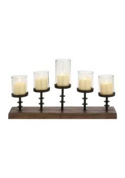 Promo 🥰 Industrial Mango Wood Candelabra by Monroe Lane 🎁 -Monroe Lane Sales Belk 14645