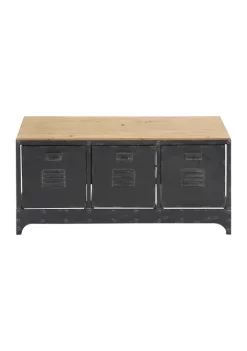 Outlet 🤩 Industrial Metal Storage Bench by Monroe Lane 💯