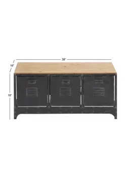 Outlet 🤩 Industrial Metal Storage Bench by Monroe Lane 💯 -Monroe Lane Sales Belk 14808