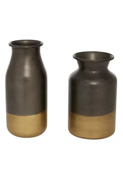 Best reviews of ❤️ Contemporary Metal Vase - Set of 2 by Monroe Lane 🌟