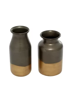 Best reviews of ❤️ Contemporary Metal Vase - Set of 2 by Monroe Lane 🌟 -Monroe Lane Sales Belk 14843