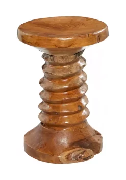 Discount 🧨 Rustic Teak Wood Accent Table by Monroe Lane ⭐