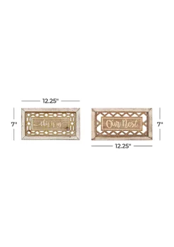 Promo 👏 Farmhouse Wood Wall Decor - Set of 2 by Monroe Lane 🎉 -Monroe Lane Sales Belk 14932