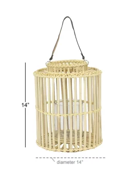 Discount 🔔 Rattan Coastal Lantern by Monroe Lane ⌛ -Monroe Lane Sales Belk 14992