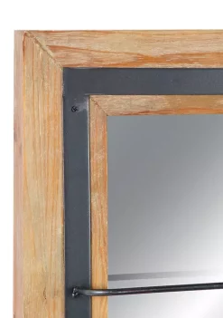 Discount 🛒 Industrial Wood Wall Mirror by Monroe Lane 🧨 -Monroe Lane Sales Belk 15054