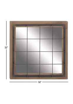 Discount 🛒 Industrial Wood Wall Mirror by Monroe Lane 🧨 -Monroe Lane Sales Belk 15055
