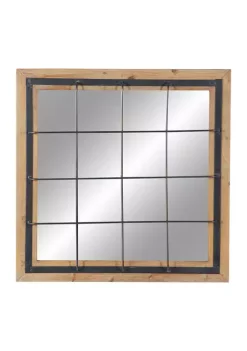 Discount 🛒 Industrial Wood Wall Mirror by Monroe Lane 🧨 -Monroe Lane Sales Belk 15057
