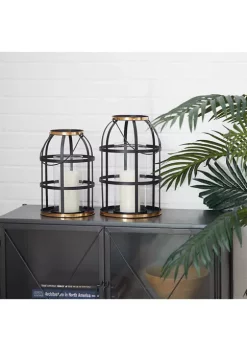 Discount 🔥 Industrial Metal Lantern - Set of 2 by Monroe Lane 🤩 -Monroe Lane Sales Belk 15164