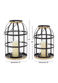 Discount 🔥 Industrial Metal Lantern - Set of 2 by Monroe Lane 🤩 -Monroe Lane Sales Belk 15165