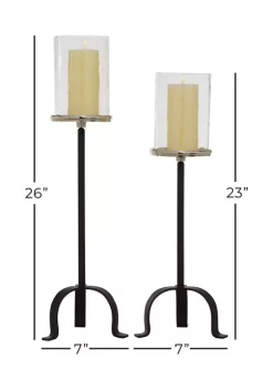 Best deal ✨ Traditional Metal Hurricane Lamp - Set of 2 by Monroe Lane ✨ -Monroe Lane Sales Belk 15170