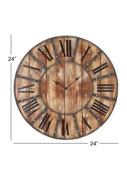 Best Pirce 🎉 Farmhouse Wood Wall Clock by Monroe Lane 🔥 -Monroe Lane Sales Belk 15221