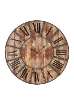Best Pirce 🎉 Farmhouse Wood Wall Clock by Monroe Lane 🔥 -Monroe Lane Sales Belk 15222