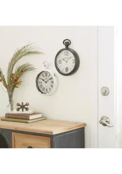 Budget 👍 Vintage Metal Wall Clock - Set of 2 by Monroe Lane ✨ -Monroe Lane Sales Belk 15247