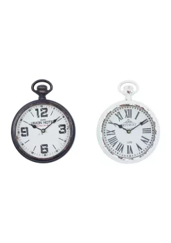 Budget 👍 Vintage Metal Wall Clock - Set of 2 by Monroe Lane ✨ -Monroe Lane Sales Belk 15251