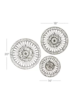 New ✔️ Eclectic Metal Wall Decor - Set of 3 by Monroe Lane 🧨 -Monroe Lane Sales Belk 15305