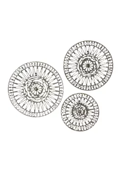 New ✔️ Eclectic Metal Wall Decor - Set of 3 by Monroe Lane 🧨 -Monroe Lane Sales Belk 15307