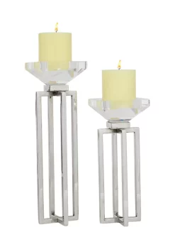Best reviews of 🎉 Glam Stainless Steel Candle Holder - Set of 2 by Monroe Lane 🔥