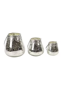 Buy 🔔 Glam Glass Candle Lantern - Set of 3 by Monroe Lane 🛒