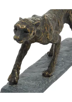 New 🌟 Resin Rustic Leopard Sculpture by Monroe Lane ✔️ -Monroe Lane Sales Belk 15393