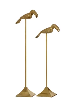 Wholesale 🛒 Set of 2 Aluminum Glam Bird Sculptures by Monroe Lane 🎉