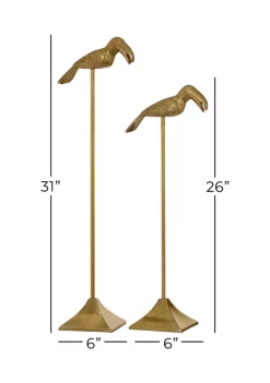 Wholesale 🛒 Set of 2 Aluminum Glam Bird Sculptures by Monroe Lane 🎉 -Monroe Lane Sales Belk 15409