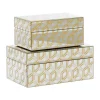 Discount 🎉 Gold Wood Glam Box - Set of 2 by Monroe Lane 🔥