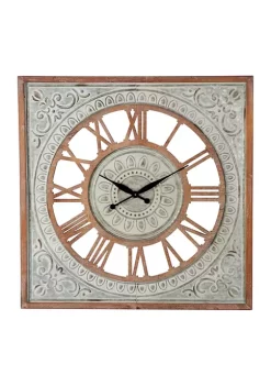 Coupon 🛒 Farmhouse Metal Wall Clock by Monroe Lane ❤️ -Monroe Lane Sales Belk 15498