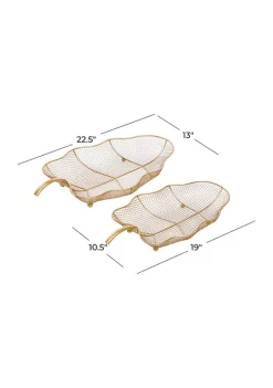 Coupon ✔️ Traditional Metal Tray - Set of 2 by Monroe Lane 😉 -Monroe Lane Sales Belk 15530