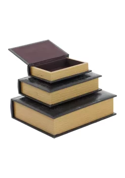 Deals ✔️ Traditional Wood Box - Set of 3 by Monroe Lane 🎉 -Monroe Lane Sales Belk 15576