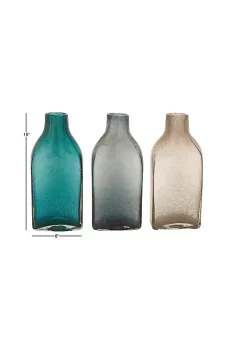 New 😉 Coastal Glass Vase - Set of 3 by Monroe Lane 😉 -Monroe Lane Sales Belk 15627