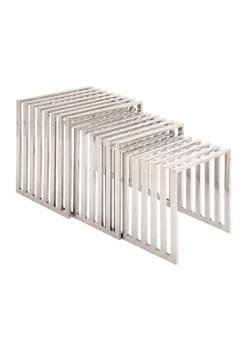 Promo ✨ Modern Stainless Steel Accent Table - Set Of 3 by Monroe Lane 🌟 -Monroe Lane Sales Belk 15640