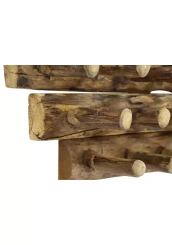 Promo 🌟 Rustic Teak Wood Wall Hook - Set of 3 by Monroe Lane 👏 -Monroe Lane Sales Belk 15706