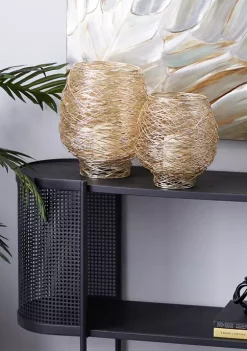 Promo β Contemporary Metal Candle Lantern - Set of 2 by Monroe Lane π