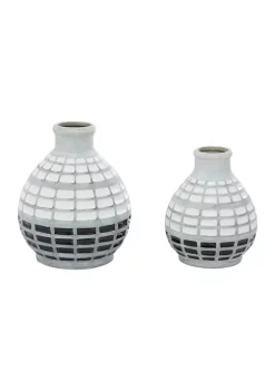 New 🔥 Coastal Ceramic Vase - Set of 2 by Monroe Lane 🥰 -Monroe Lane Sales Belk 15758