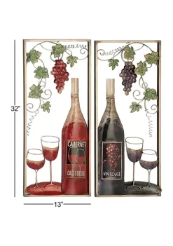 Cheapest 🧨 Traditional Metal Wall Decor - Set of 2 by Monroe Lane ❤️ -Monroe Lane Sales Belk 15770