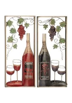 Cheapest 🧨 Traditional Metal Wall Decor - Set of 2 by Monroe Lane ❤️ -Monroe Lane Sales Belk 15773