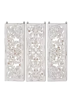 Best deal ❤️ Traditional Wood Wall Decor - Set of 3 by Monroe Lane ⌛ -Monroe Lane Sales Belk 15789