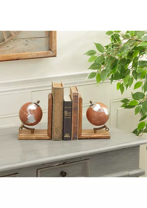Best deal 👏 Traditional Wood Bookends - Set of 2 by Monroe Lane ✨ 2 Best deal 👏 Traditional Wood Bookends - Set of 2 by Monroe Lane ✨ - Image 2