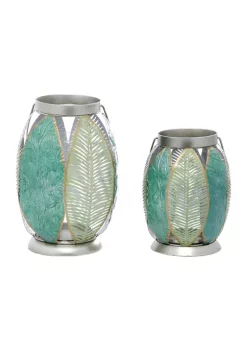 Wholesale 🤩 Contemporary Metal Lantern - Set of 2 by Monroe Lane 🔥 -Monroe Lane Sales Belk 15893
