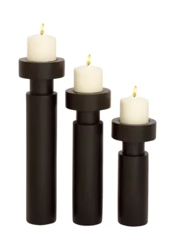 Best reviews of ⭐ Modern Mango Wood Candle Holder - Set of 3 by Monroe Lane 🥰 -Monroe Lane Sales Belk 15964