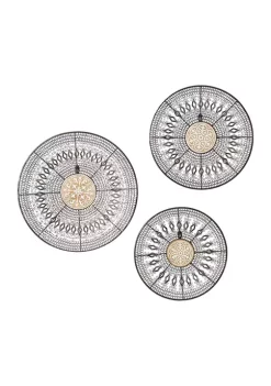 Coupon π₯ Eclectic Metal Wall Decor - Set of 3 by Monroe Lane π―