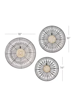 Coupon 🔥 Eclectic Metal Wall Decor - Set of 3 by Monroe Lane 💯 -Monroe Lane Sales Belk 16027