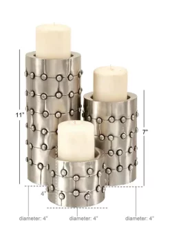Hot Sale 🎉 Industrial Metal Candle Holder - Set of 3 by Monroe Lane ⭐ -Monroe Lane Sales Belk 16084