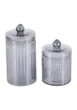 Budget ⭐ Glam Glass Decorative Jars - Set of 2 by Monroe Lane 💯